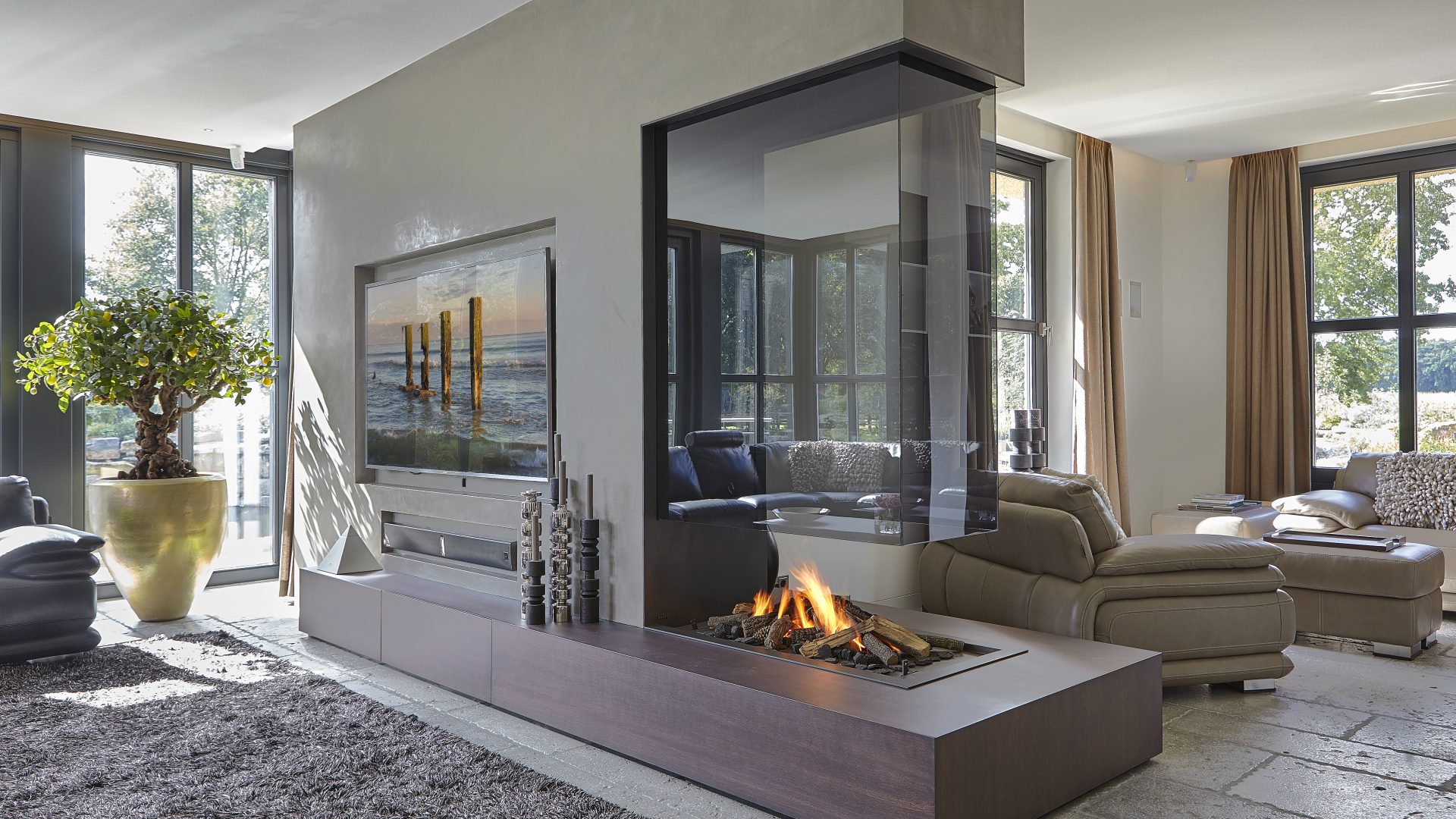 designer fireplace