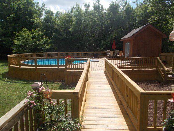 above ground pool deck ideas on budget 17